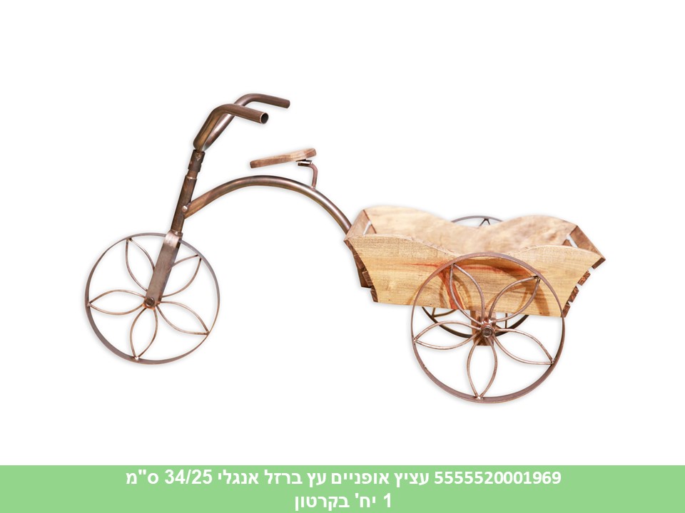 עציץ אופניים עץ ברזל אנגלי 34/25 ס"מ