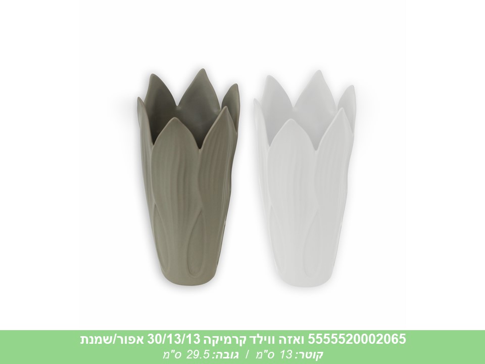ואזה ווילד קרמיקה 30/13/13 אפור/שמנת