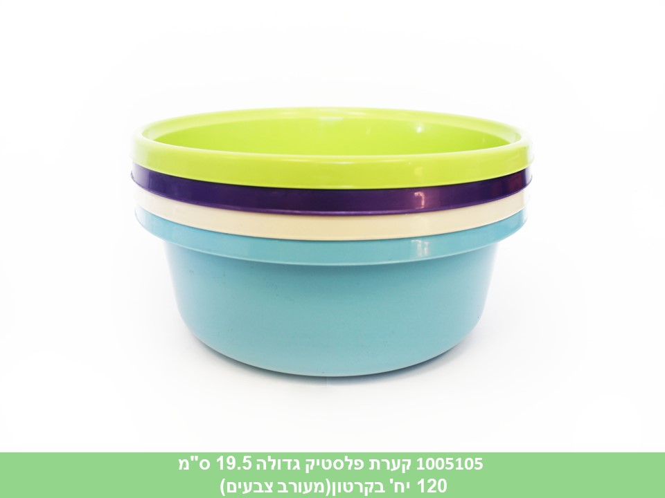 קערת פלסטיק גדולה 19.5 ס"מ (ללא ברקוד) (קרטון סגור בלבד!!) (120)