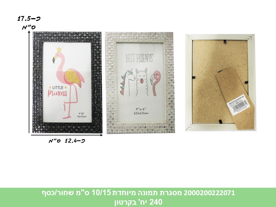 מסגרת תמונה מיוחדת 10/15 ס"מ כסף / שחור (240)
