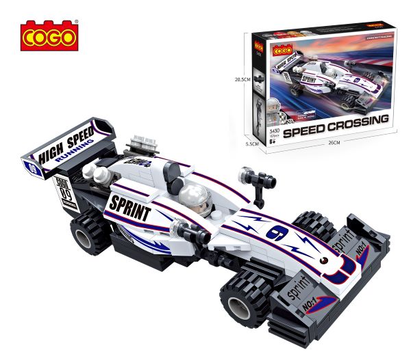 לגו קוגו (157חל)מכונית מירוץ ספרינט לבנה 3430/36/18