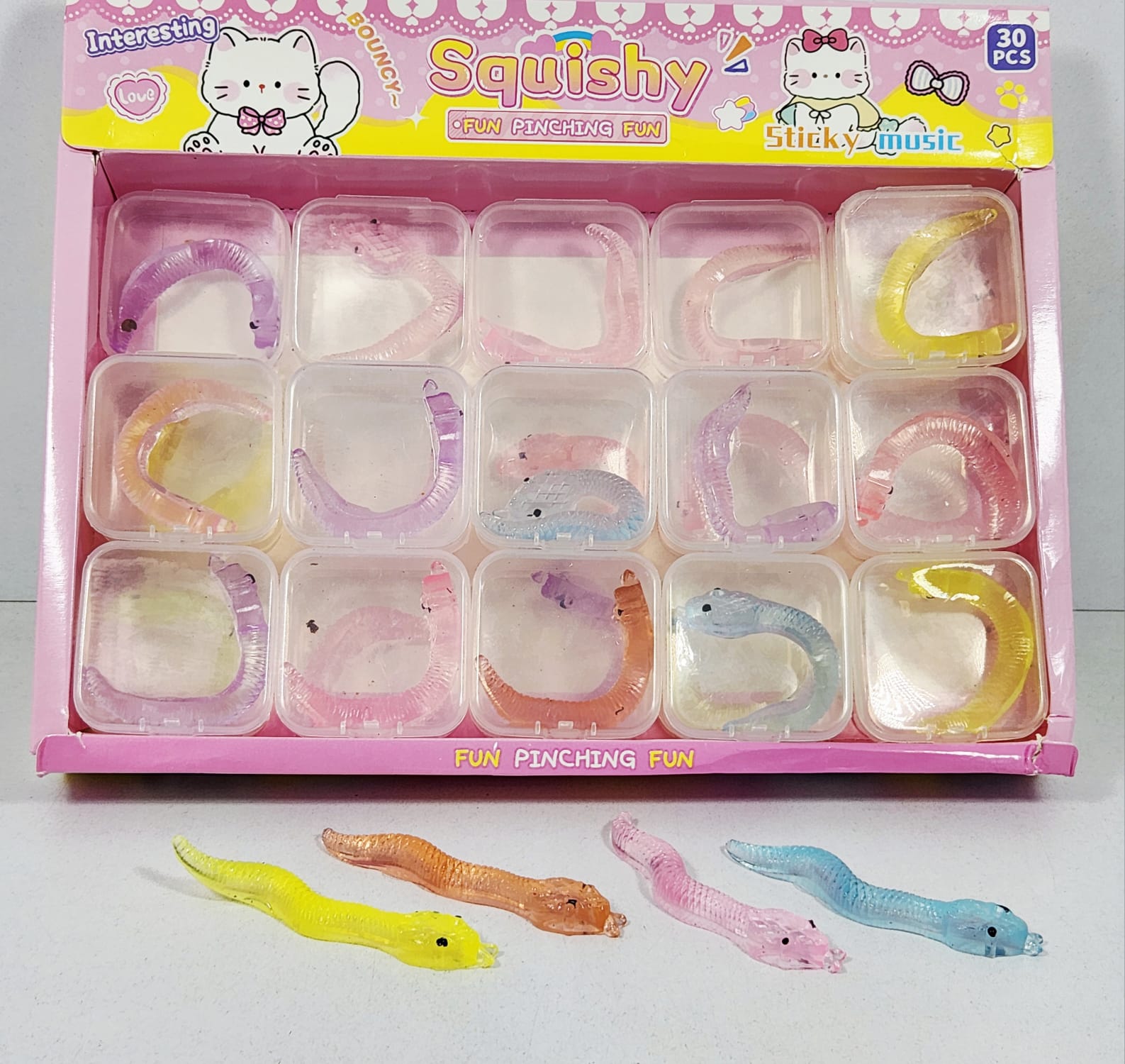 !!סקוויזי מושי 6 ס"מ קופסא נחשים חדש2971D/3006A/1056/1-30