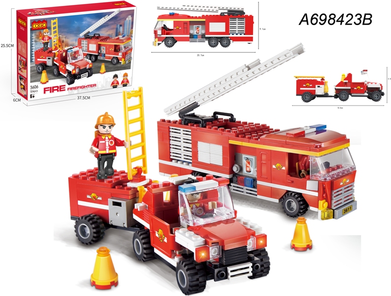 לגו קוגו (324 חלקים)סט של 2 כבאיות  3606/24