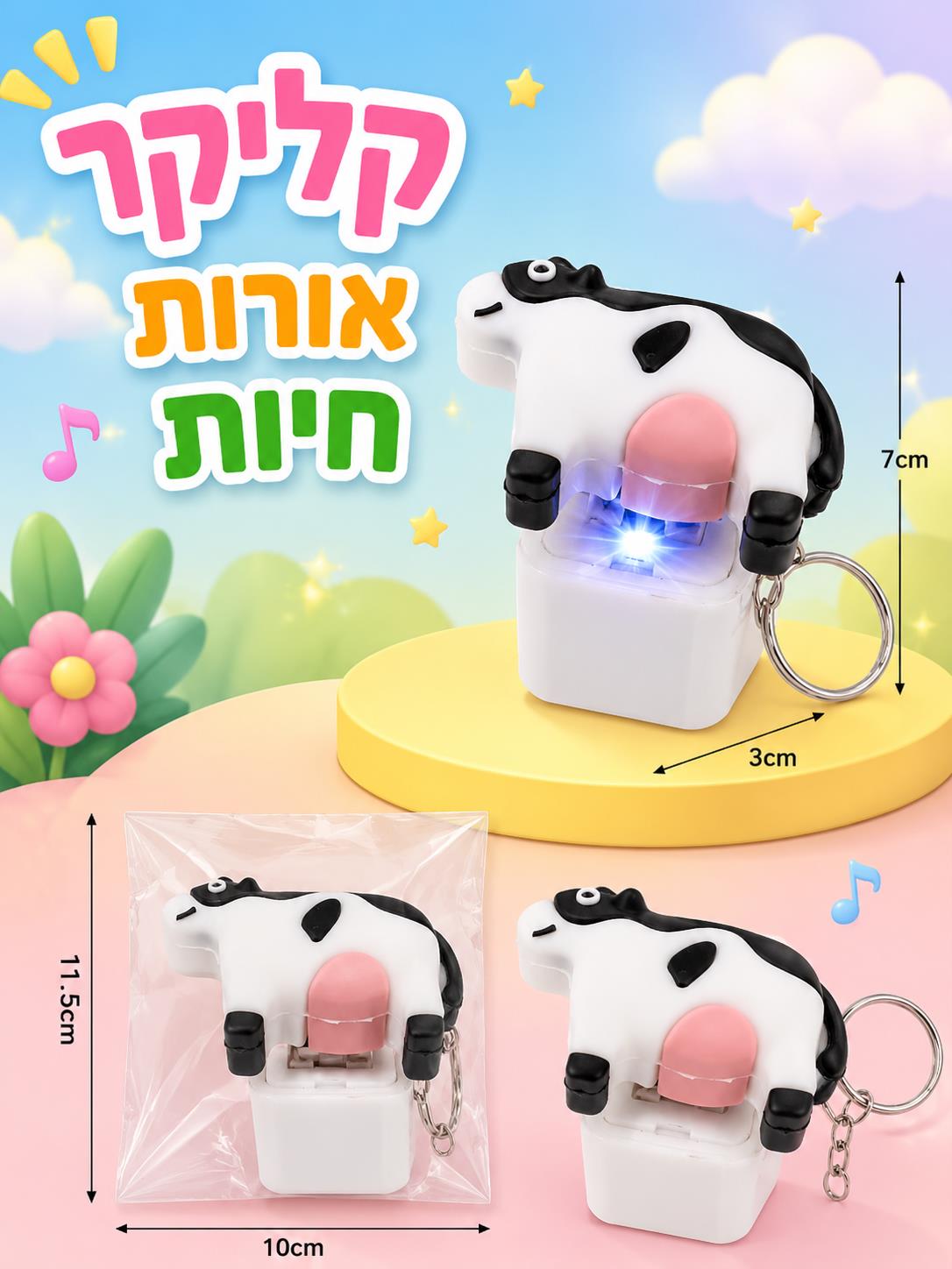 !!להיט קליקר מנגן נטען דגם פרה שקית2175A/800/1-20