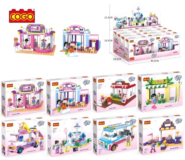 לגו קוגו (85-107 חלקים)סט חנויות שוק בנות  3023/1-8