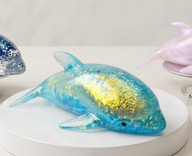 סקוויזי קרח שקוף דולפין (כ-16סמ) חדש8831/1-12