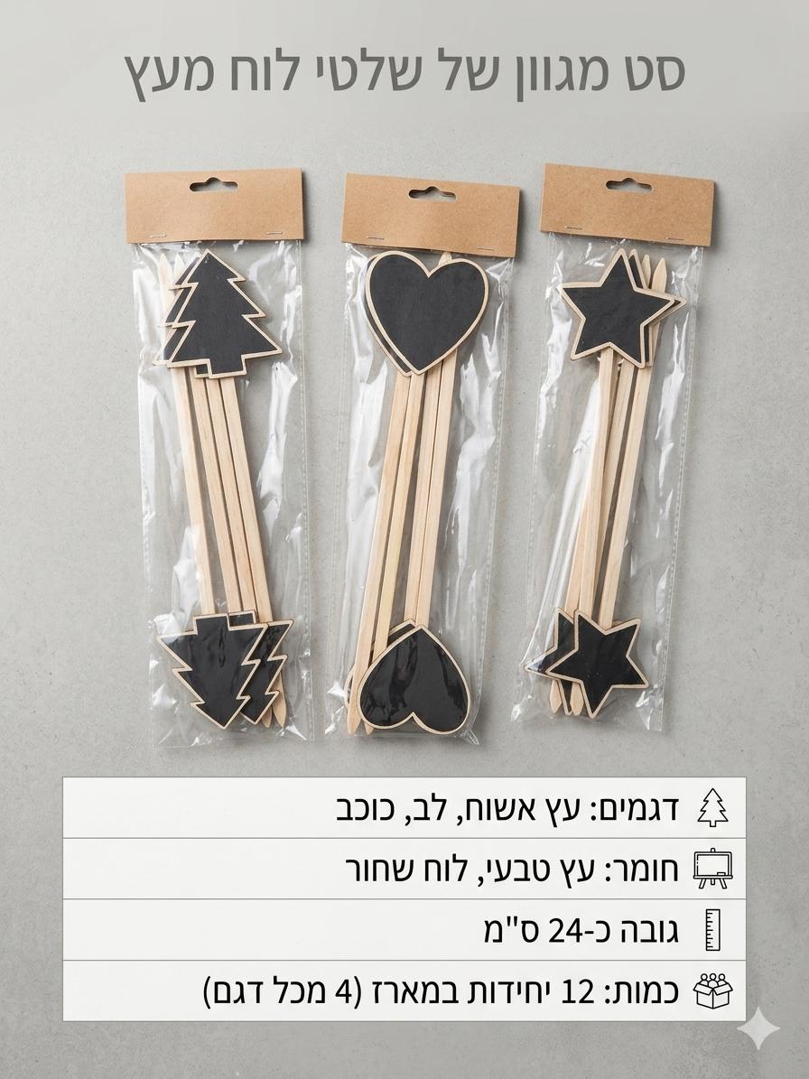 !!לבית לוח מחיק (מחיר יחידה) עץ לשתילים3294/144/1-4