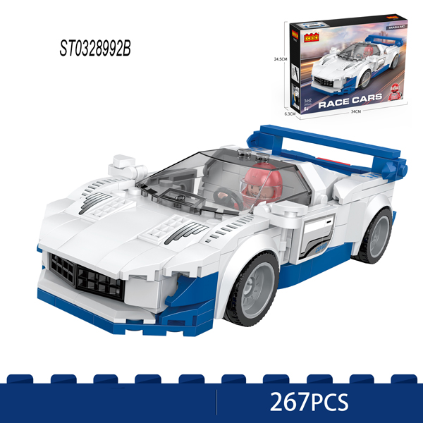 לגו קוגו (267חל)אוטו מירוץ כחול לבן3442/24