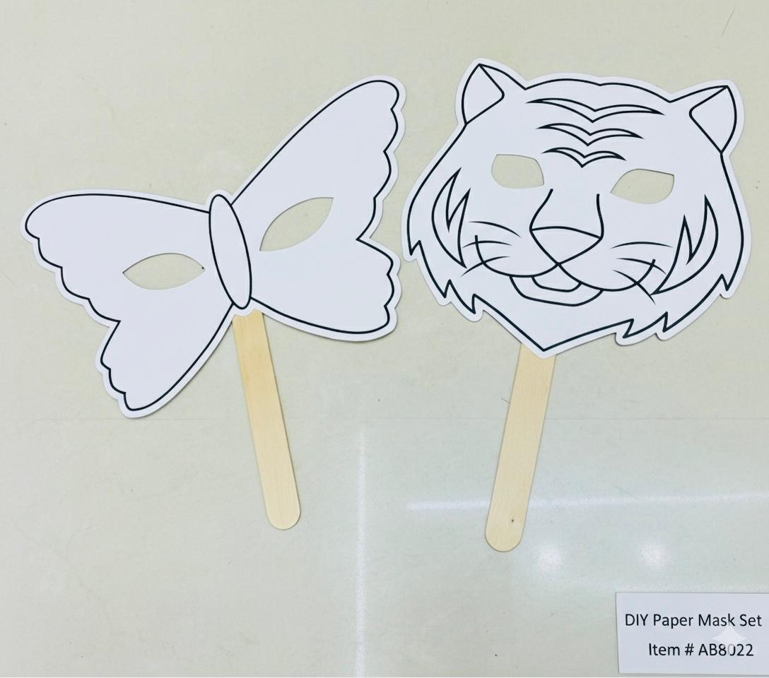 מסיכה עץ ידית מיקס8022/1200/1-12