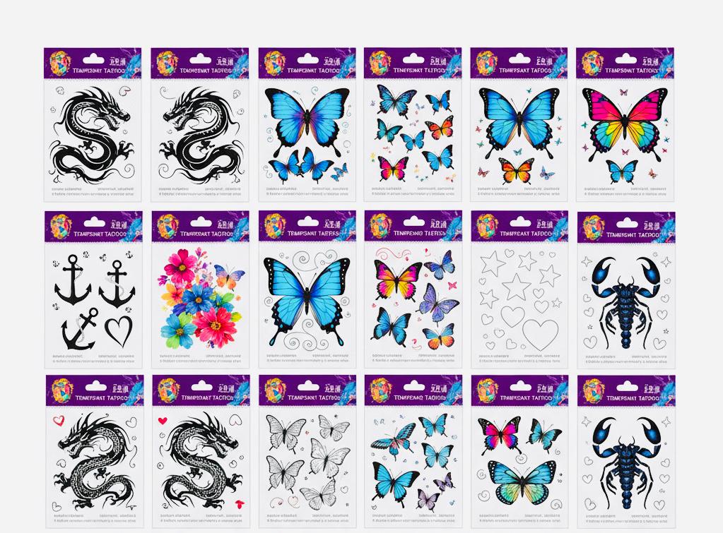 !!מדבקות קעקועים (17*17) חדש8894/1-12