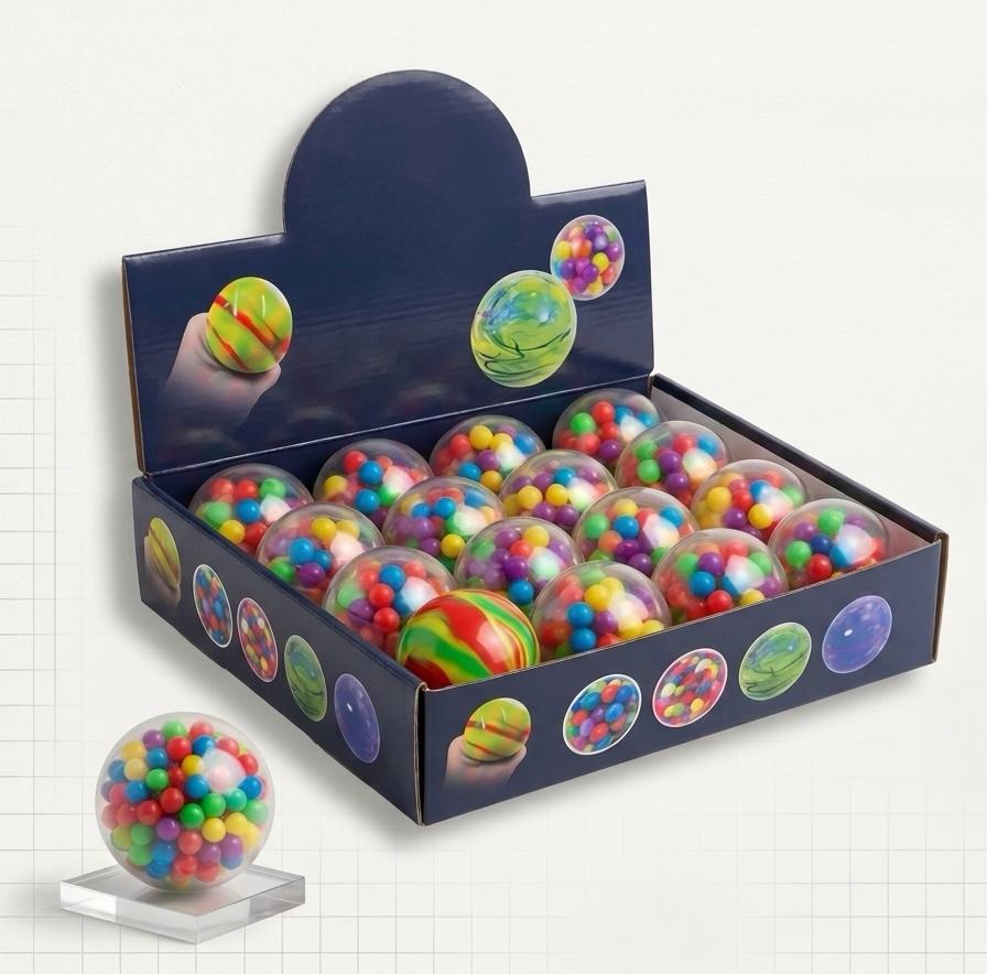 סקוויזי אורביז/ענבים גדול כדור שקוף+צבעים3114/288/1-12