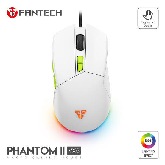 עכבר גיימינג חוטי fantech pantom 2 vx6 לבן