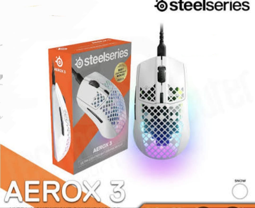 עכבר גיימינג חוטי  SteelSeries Aerox 3 (2022) onyx לבן