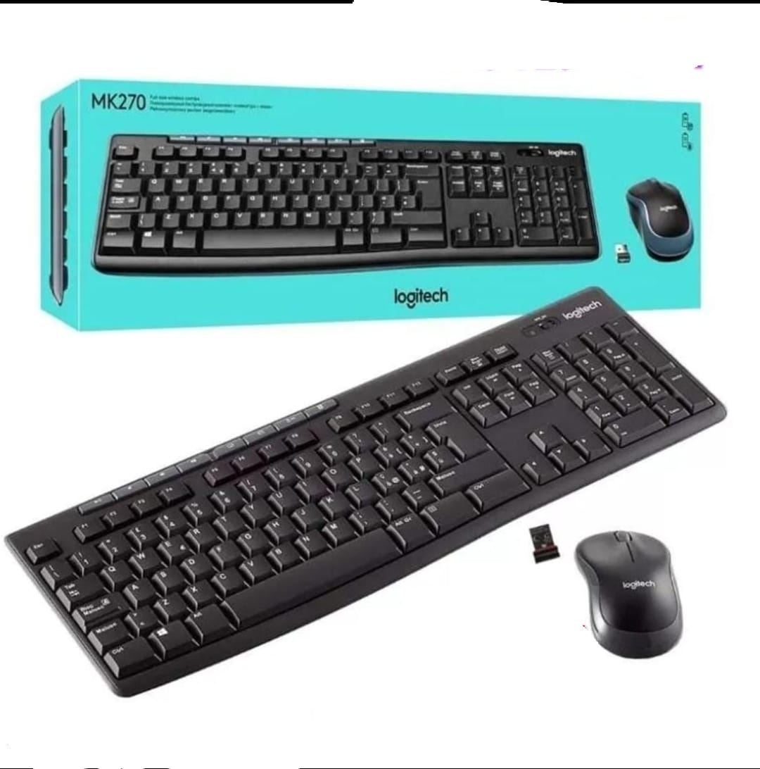 סט אלחוטי מקלדת ועכבר עברית logitech mk270