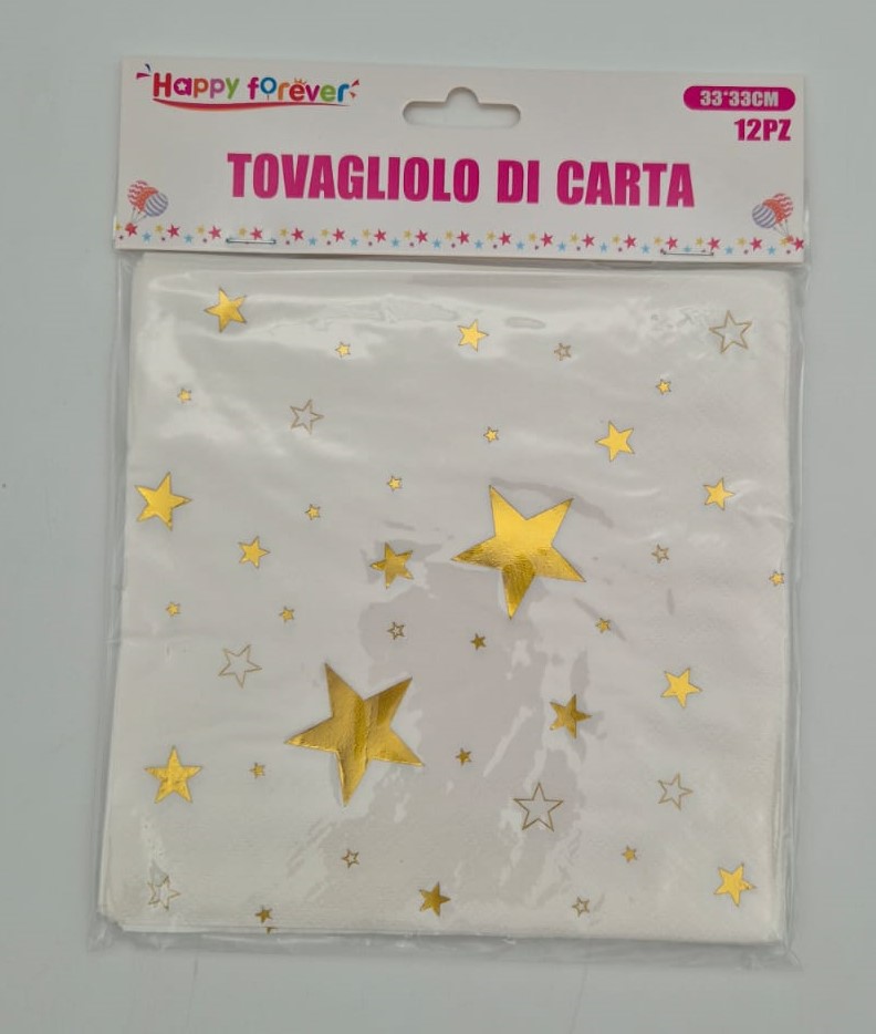מפיות נייר כוכבים זהב דגם 214053 (12 יח' במארז)