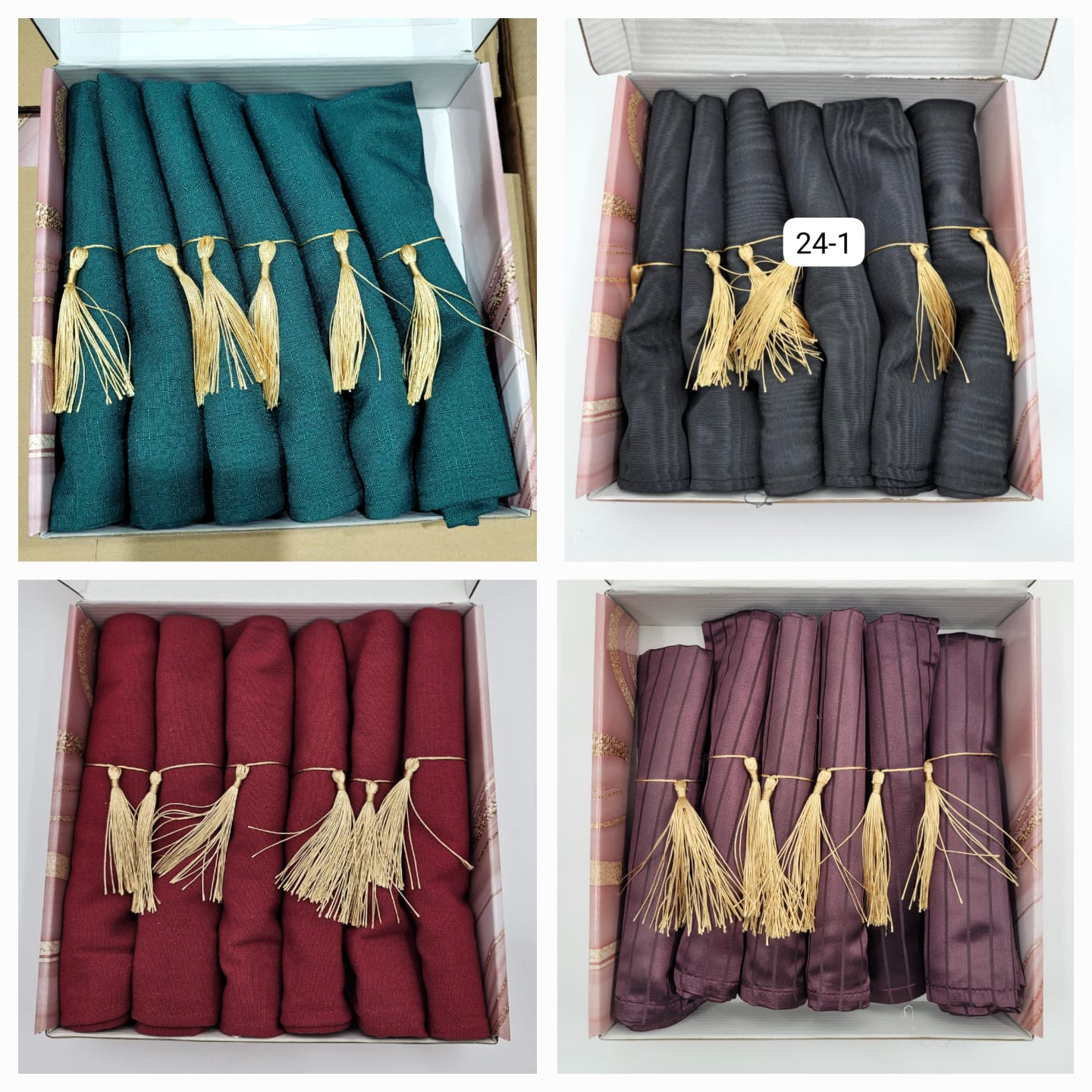 מארז 6 מפיות בד מגוון דגמים