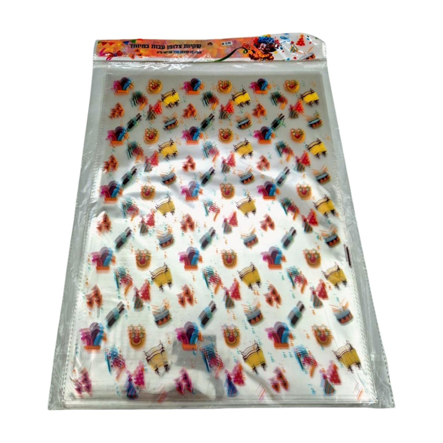 מארז 10 שקיות צלופן מדופס 30*40 דגם 236