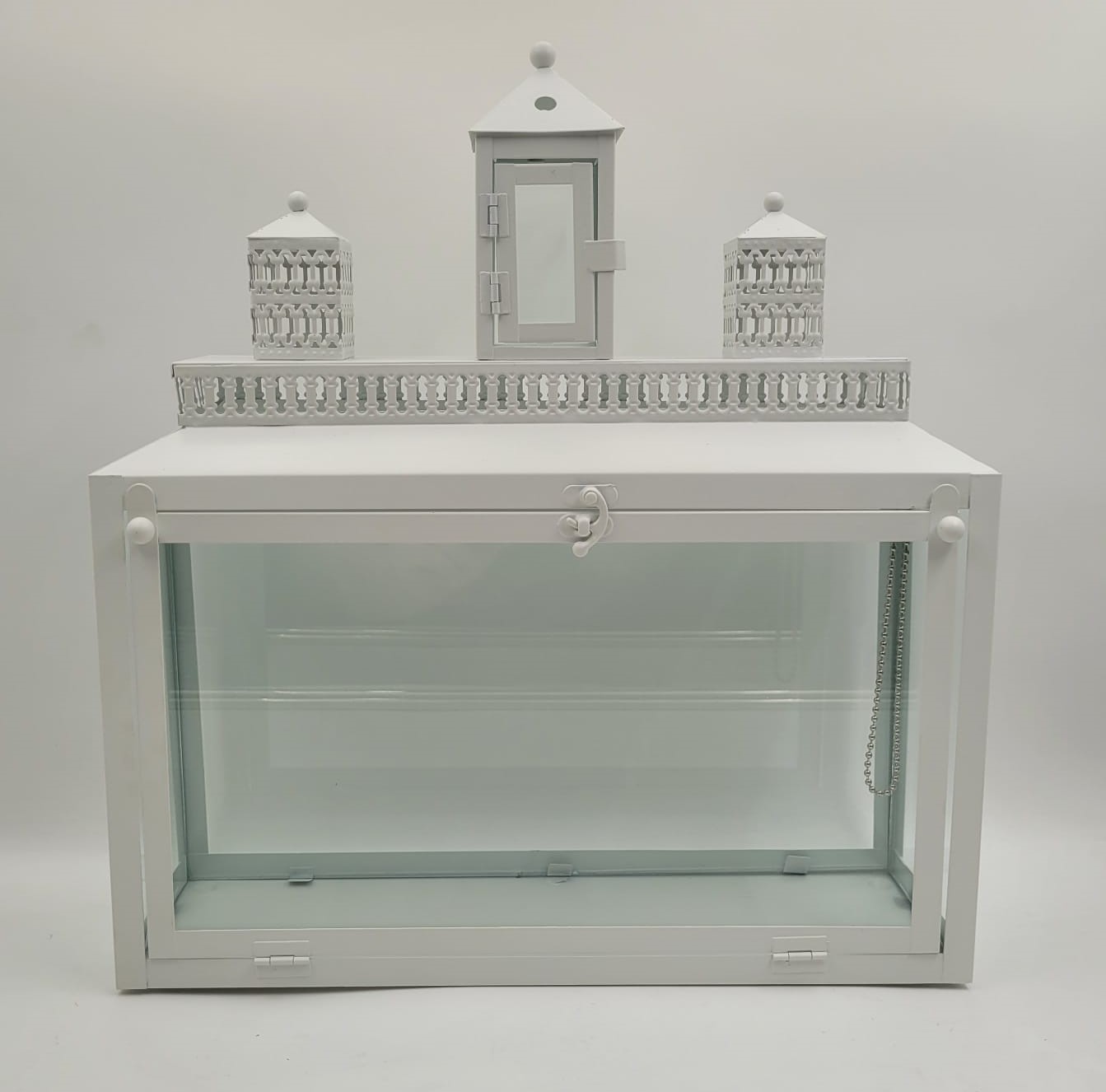 בית לחנוכיה דגם ירושלים + שמש צבע לבן (5 יח' בקר')