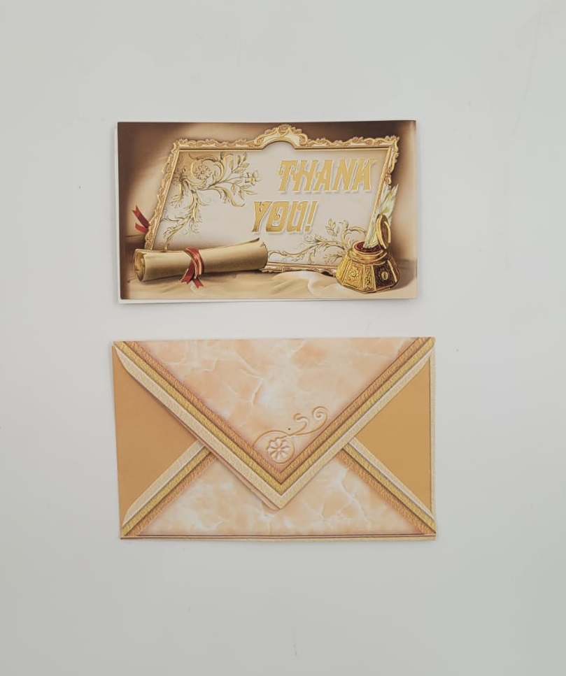 כרטיסי ברכה דגם תודה רבה אנגלית (100 יח' במארז)