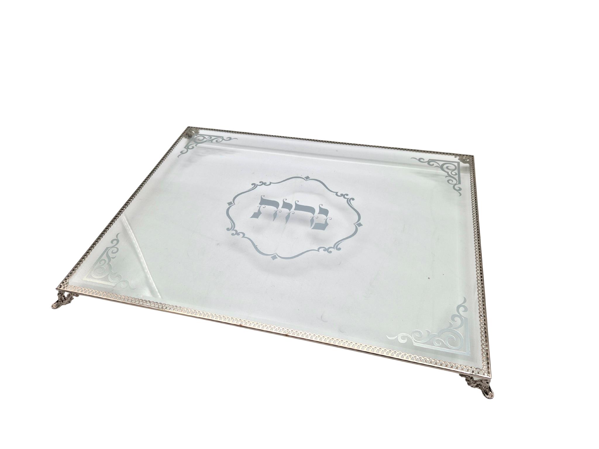 מגש זכוכית דקורטיבי לנרות 30/40