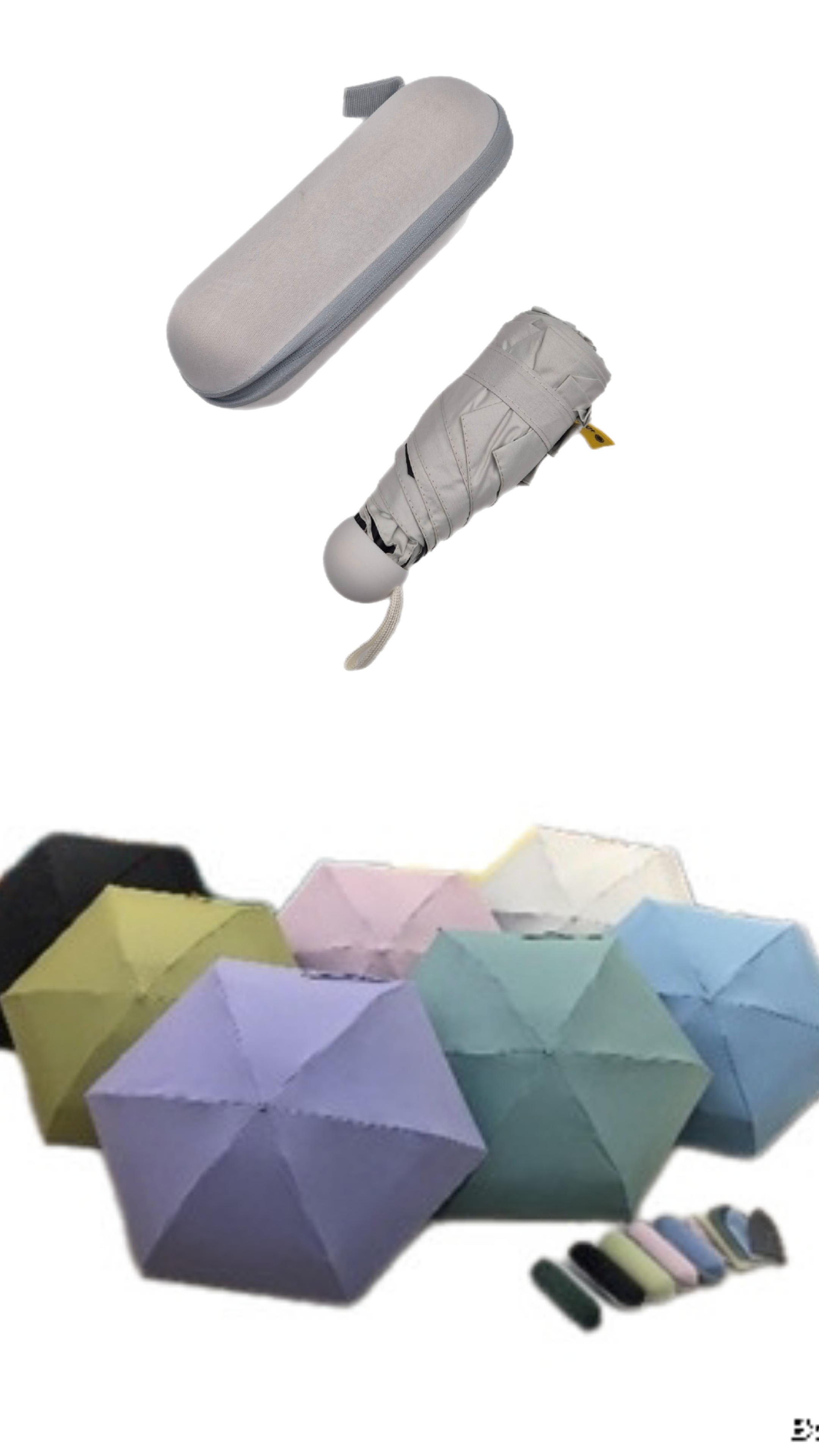 מטריה מתקפלת + נרתיק 50ס"מ מיקס צבעים (50בקרטון)