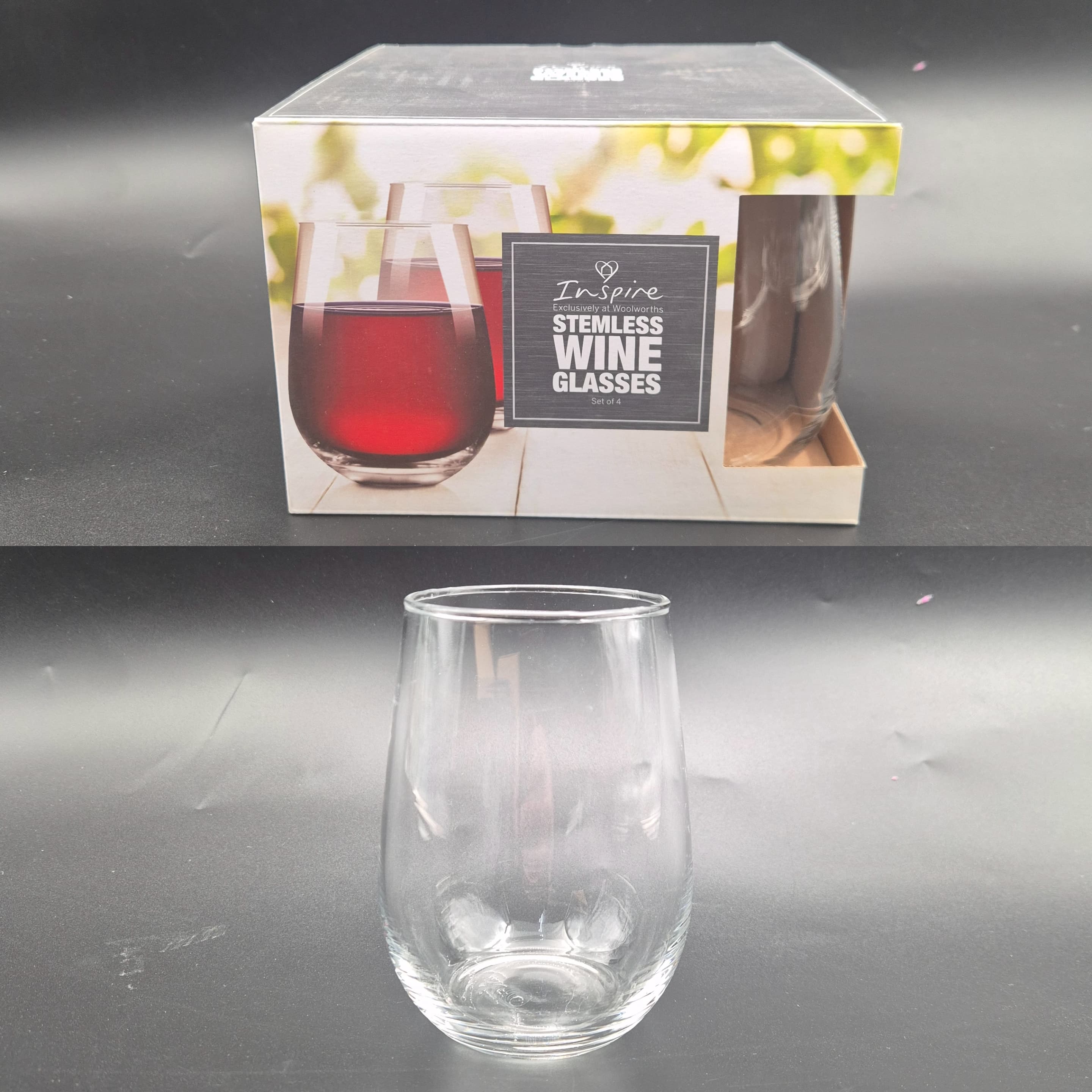 מארז 4 כוסות יין ללא רגל (4בקר')