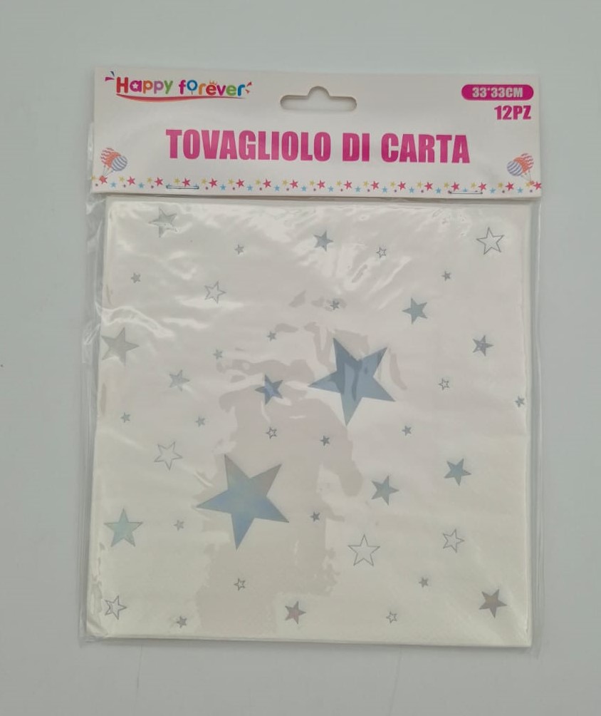 מפיות נייר כוכבים כסף דגם 213965 (12 יח' במארז)