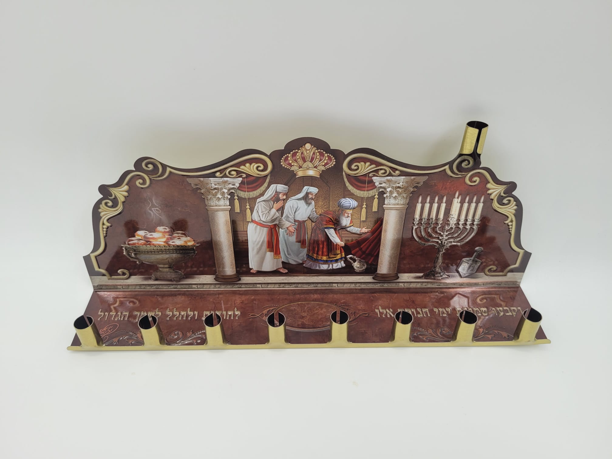 חנוכית פח עם הטבעה דגם כהנים (50 בקר')