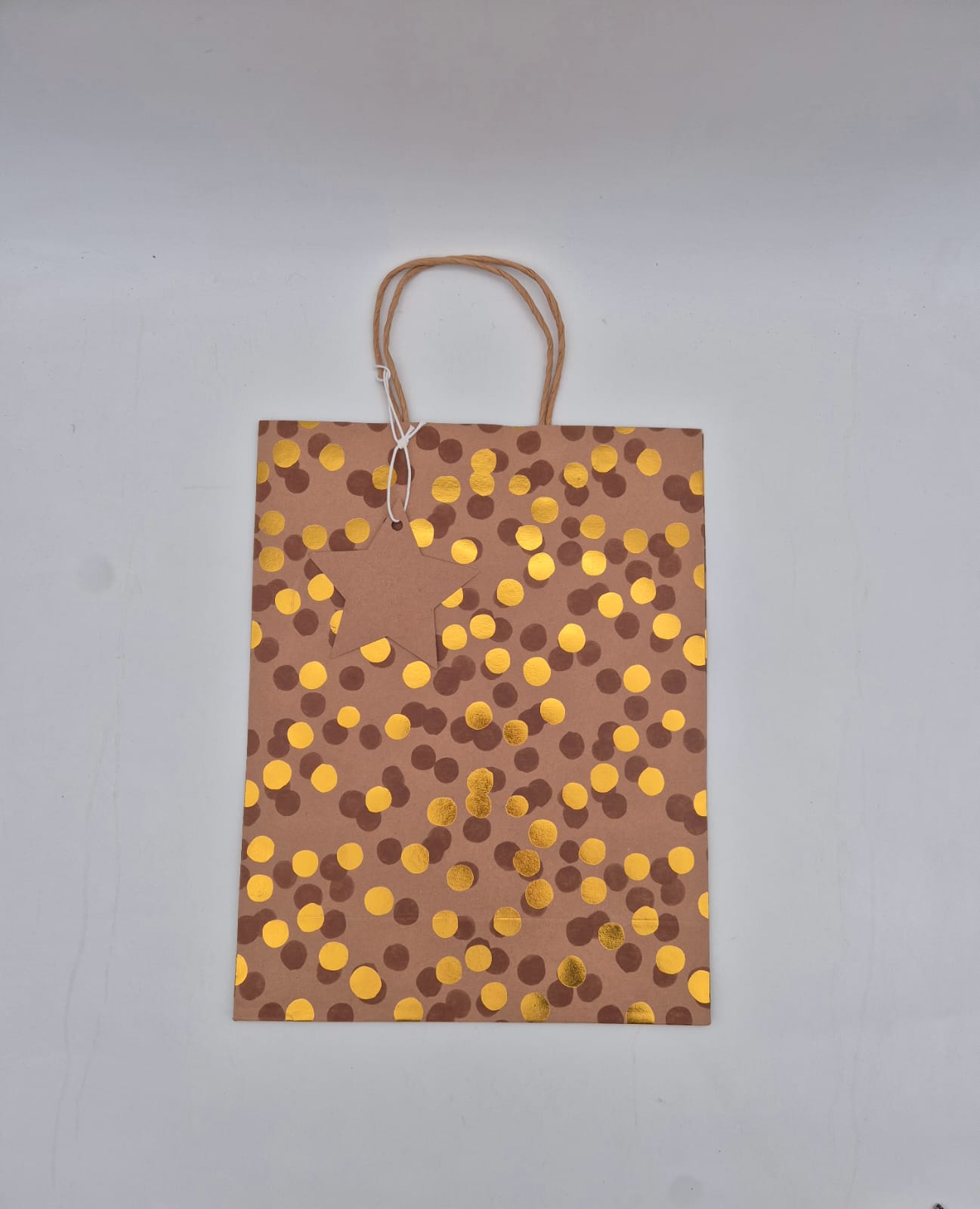 שקית נייר חום זהב (48 בקרטון)