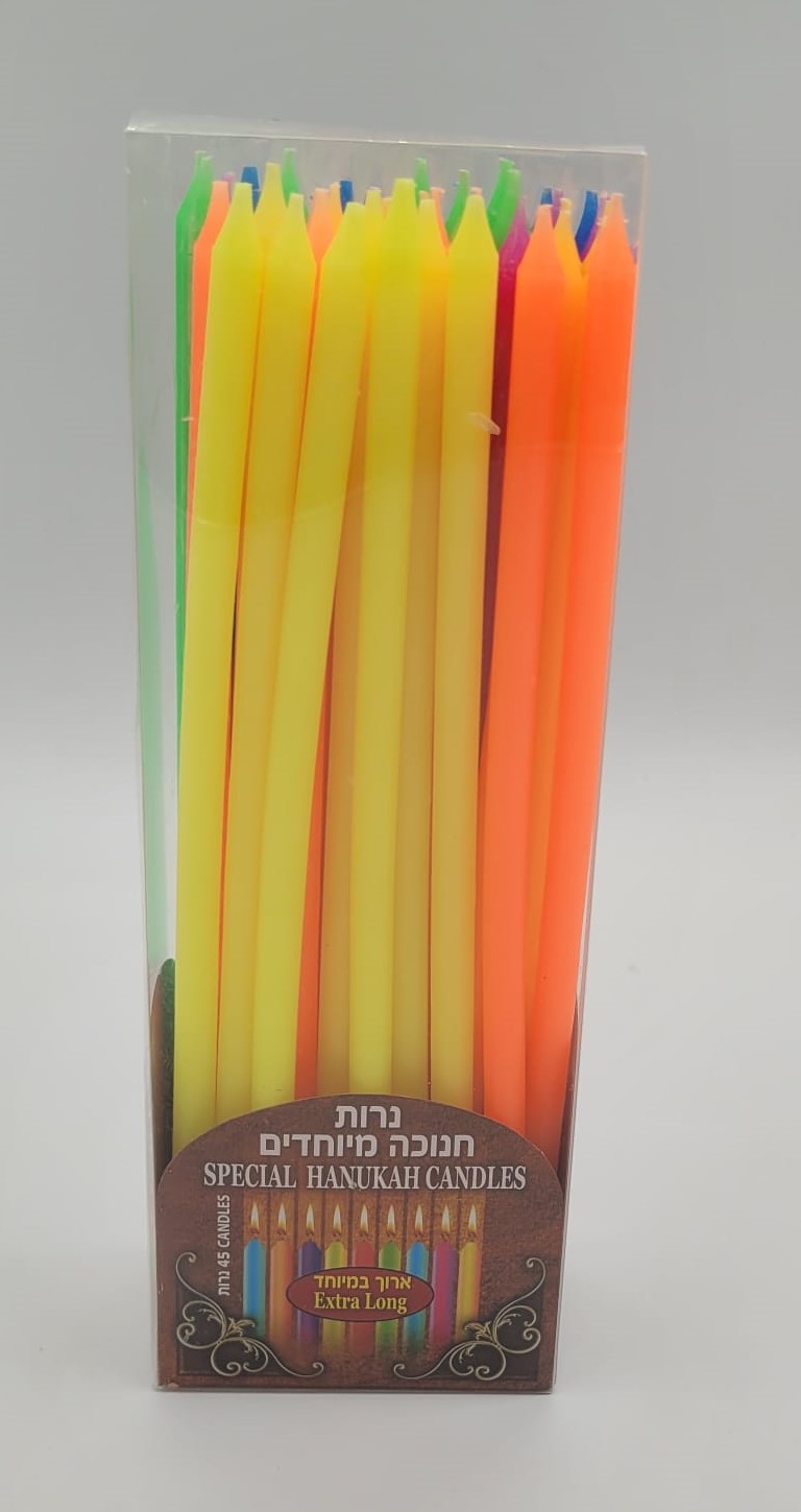 נרות חנוכה ארוכים שלהבת (24 בקר')