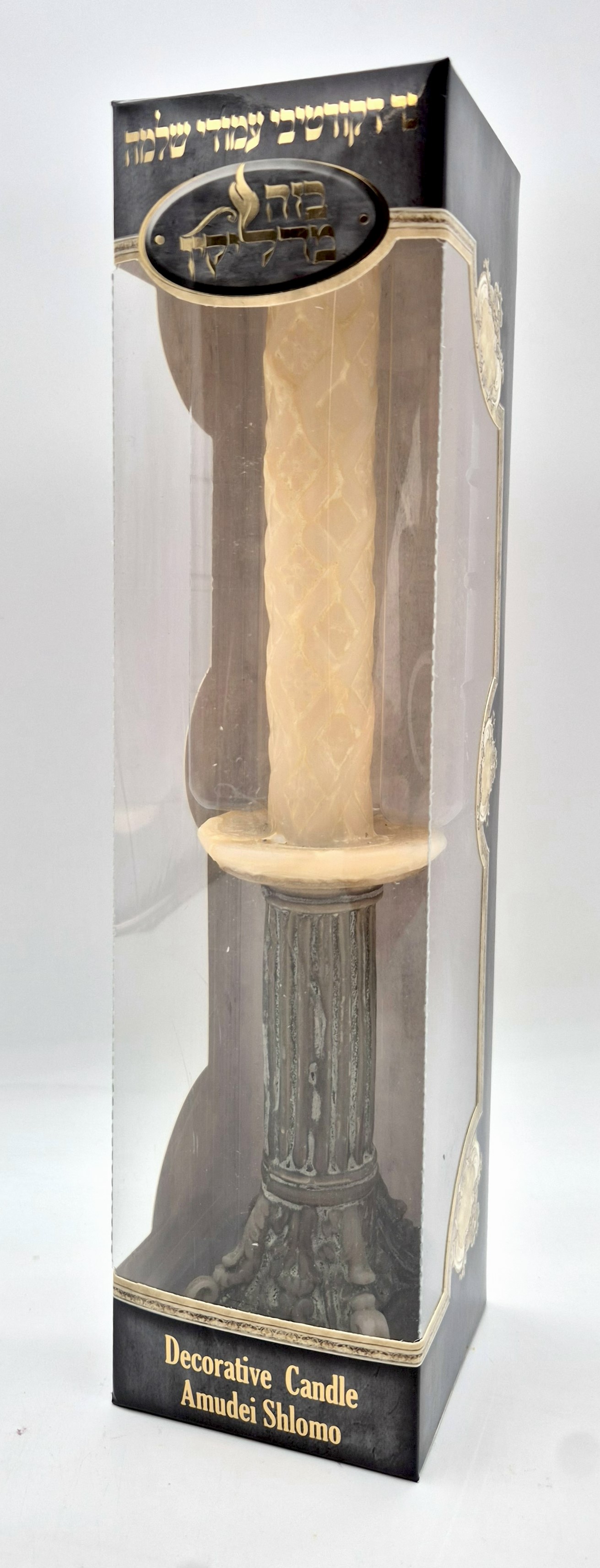 נר הבדלה עמודי שלמה צבע קרם (12 יח') 