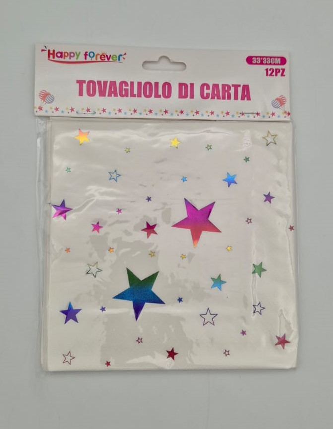 מפיות נייר כוכבים צבעוני דגם 214075 (12 יח' במארז)