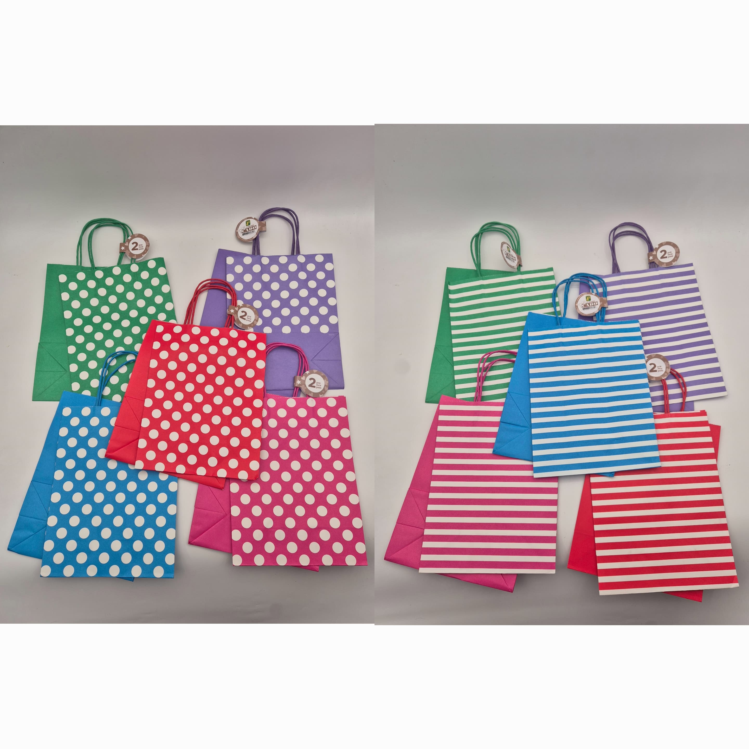 זוג שקיות מיקס נקודות ופסים