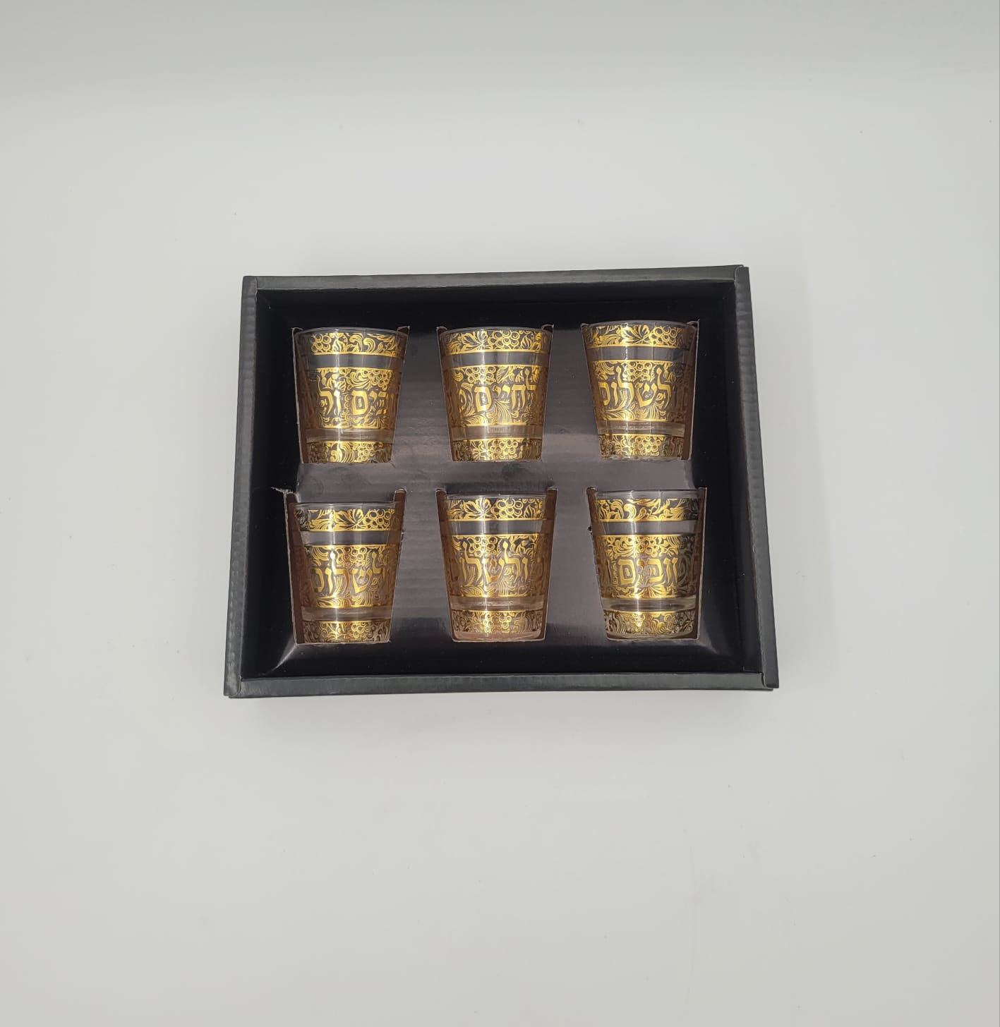 מארז 6 כוסות לחיים עם הטבעת זהב (12 מארזים בקר')