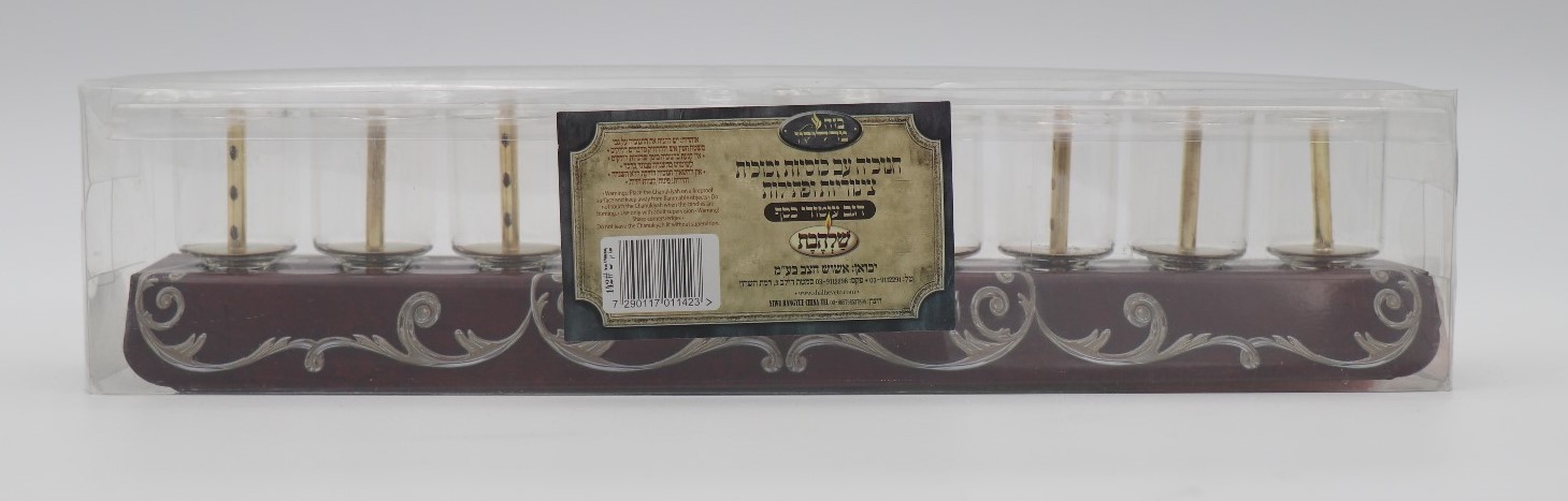 חנוכית פס זכוכית + צינוריות ופתילות