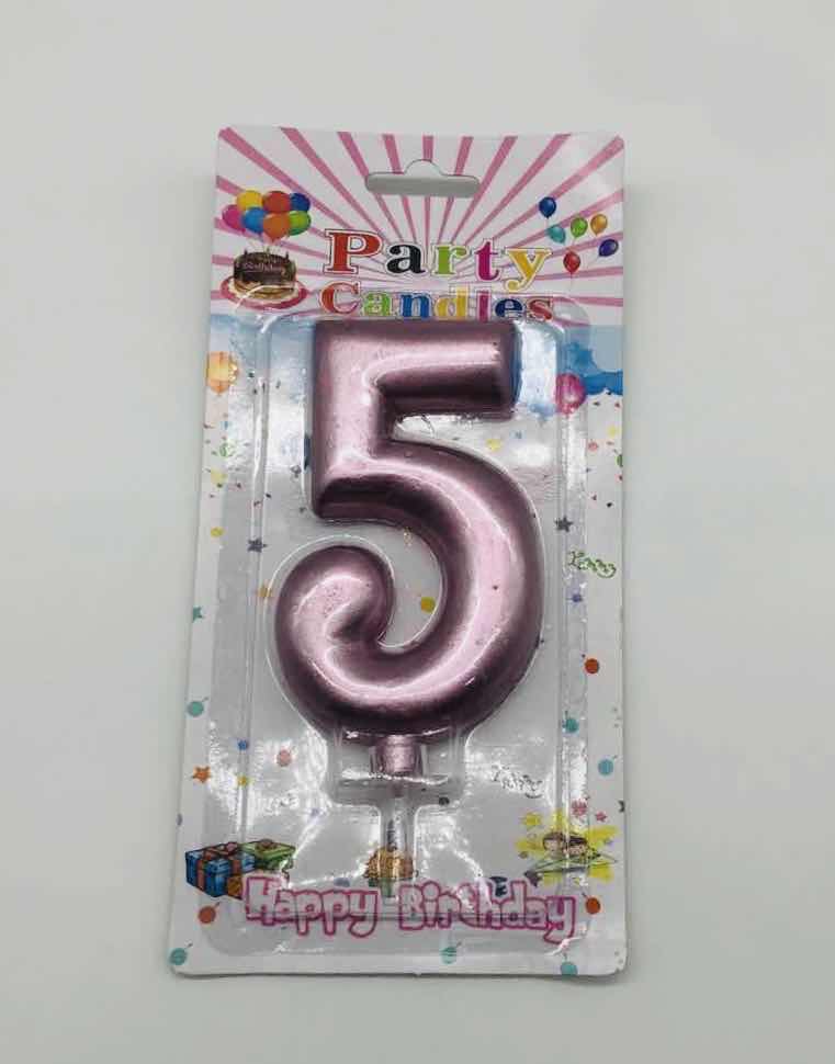 נר 5 מעוצב רוז גולד 12 סמ