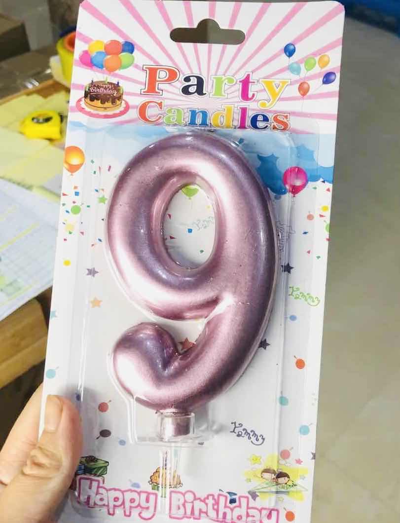 נר 9 מעוצב רוז גולד 12 סמ