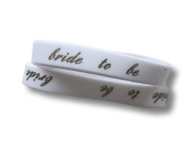 צמיד סיליקון BRIDE TO BE מארז 12 יח כיתוב זהב