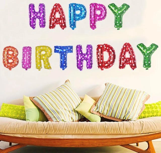 סט בלונים 14" happy birthday צבעוני