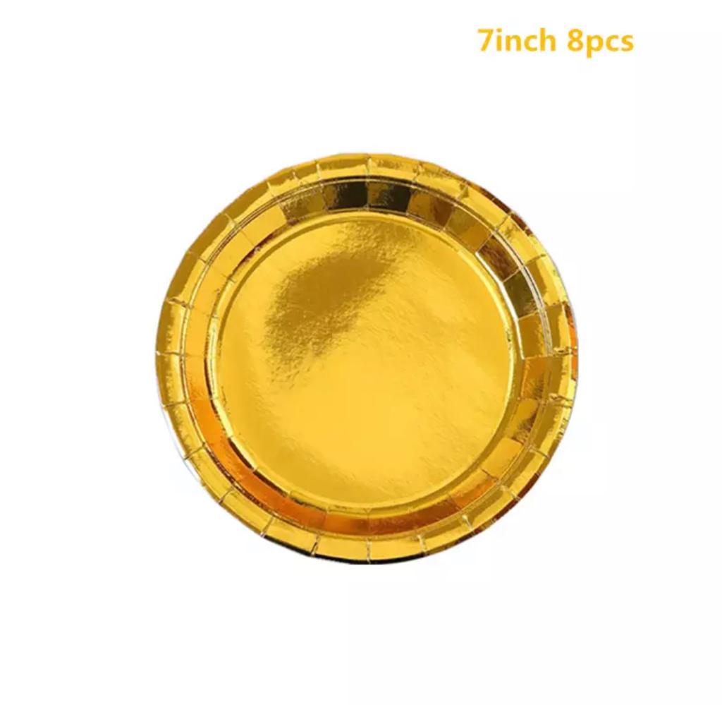 מבריקים זהב - צלחת 7" - 10 יח