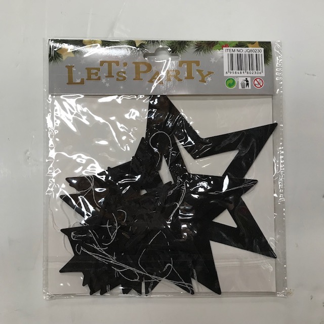 שרשרת תלייה כוכבים נצנצים -חלול - שחור