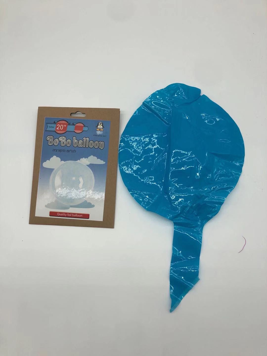 בלון באבל סיליקון שקוף 20" BOBO תכלת