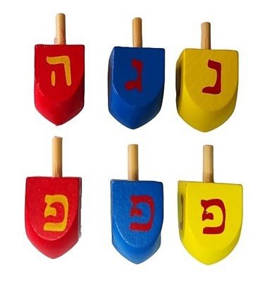 ח סביבון עץ 4 סמ נ.ג.ה.פ / מארז 6 יח צבעוני