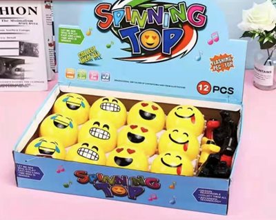 ח סביבון סמיילי 8 סמ אור לייזר מוזיקה + משגר