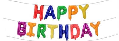 סט בלונים 14" HAPPY BIRTHDAY צבעוני חלק פסטל
