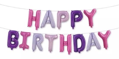 סט בלונים 14" HAPPY BIRTHDAY סגול