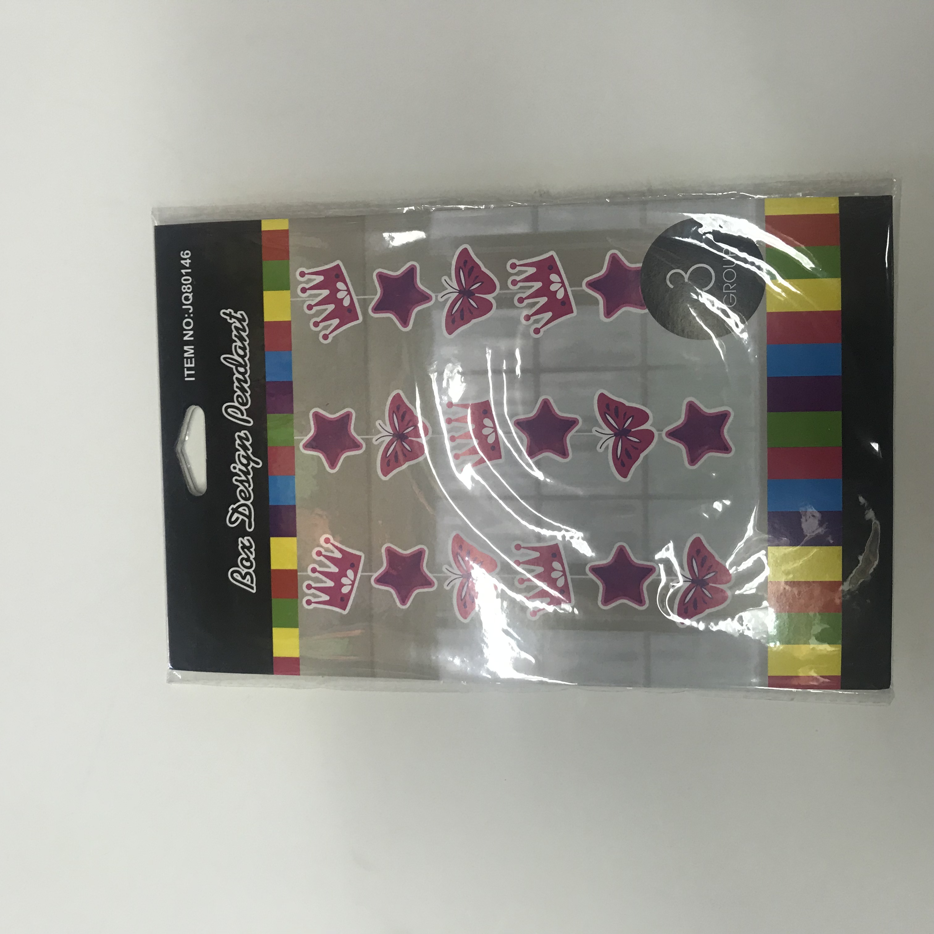 שרשרת מובייל פרפרים נסיכות ורוד 3יח