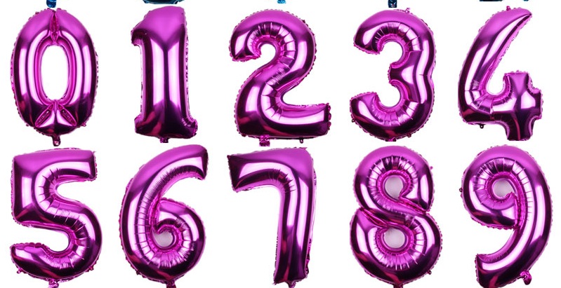 בלון 18" מיילר מספר 0-9 צבע ורוד עגול