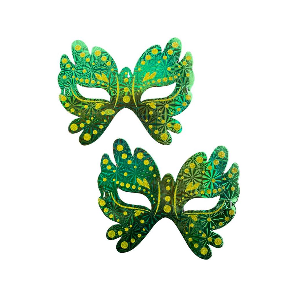 מסיכה נייר מעוצבת - ירוק / מארז 6 יח