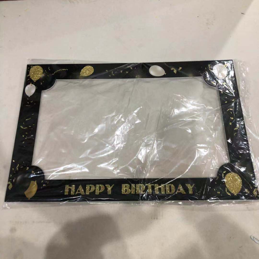 מסגרת צילום HAPPY BIRTHDAY שחור זהב 60*40
